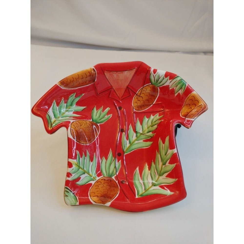 Hawaiian Pattern Aloha Tropical Hawaiian Ceramic Shirt Dish minor chip